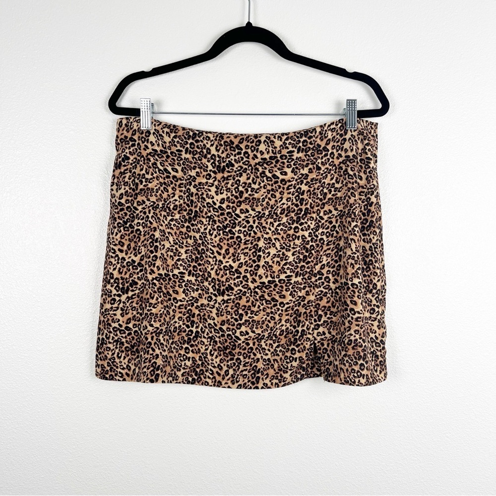 Primark Cheetah Print Mini Skirt Brown Tan Animal Pattern Size 12